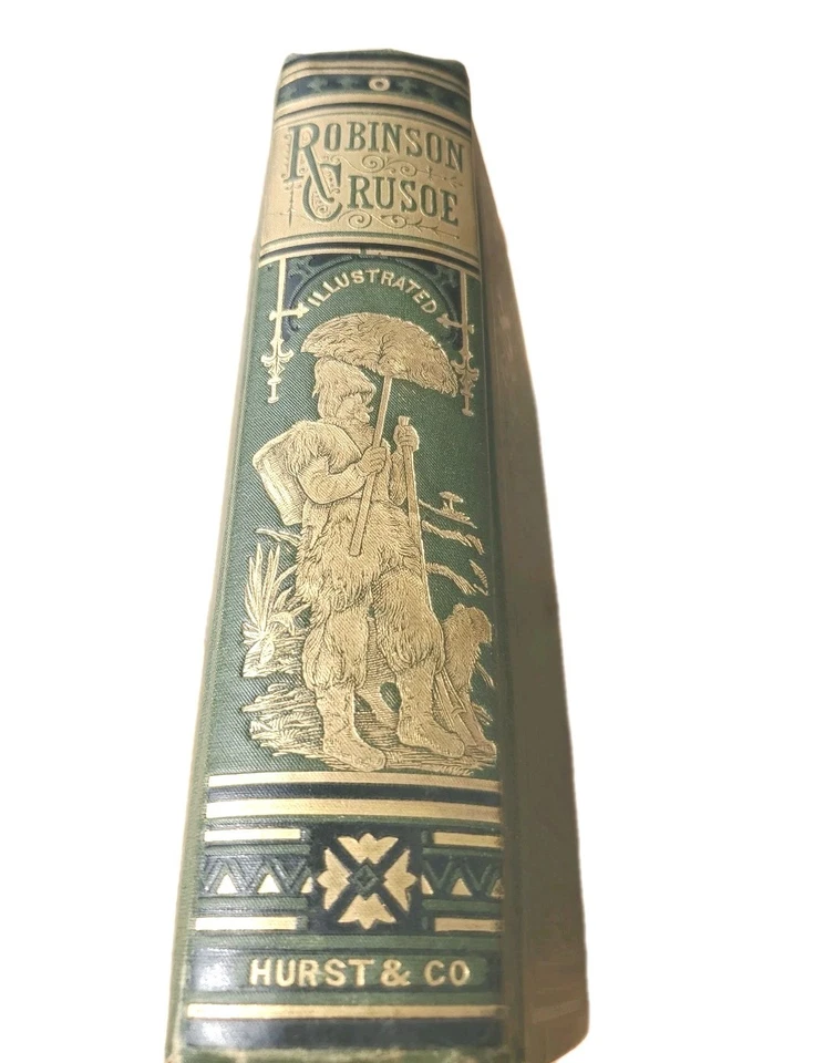 ROBINSON CRUSOE Fine Victorian Binding Daniel Defoe Circa 1870 1800s Illustrated - Image 3 of 4