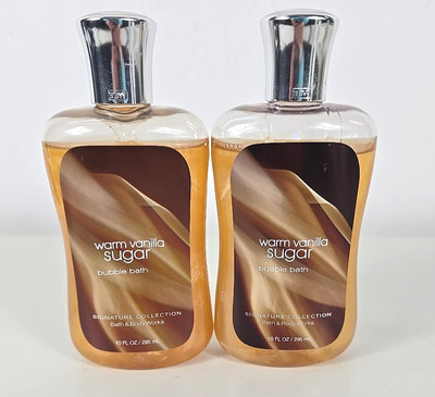 LOT OF 2 - Bath & Body Works WARM VANILLA SUGAR Bubble Bath 10oz EACH
