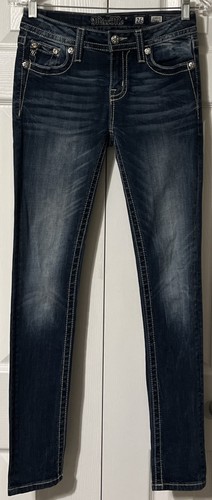Miss Me Angel Wing Embellished Faux Flap Low Rise Skinny Jeans SZ 26 (26x31) - Picture 11 of 12