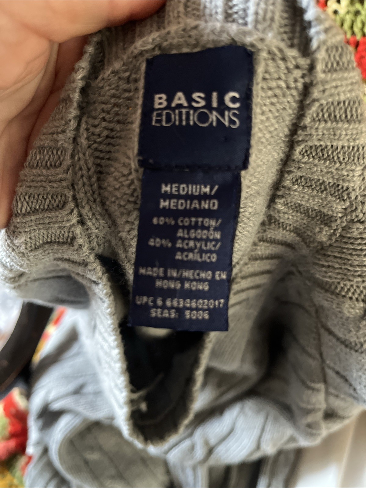 Vintage Basic Editions Men’s Medium Gray Cable Kn… - image 4