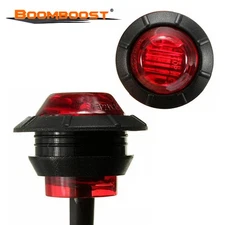 10PCS 12V Round Truck Bus Side Marker Indicator Lights 3LED Red Clearance Light