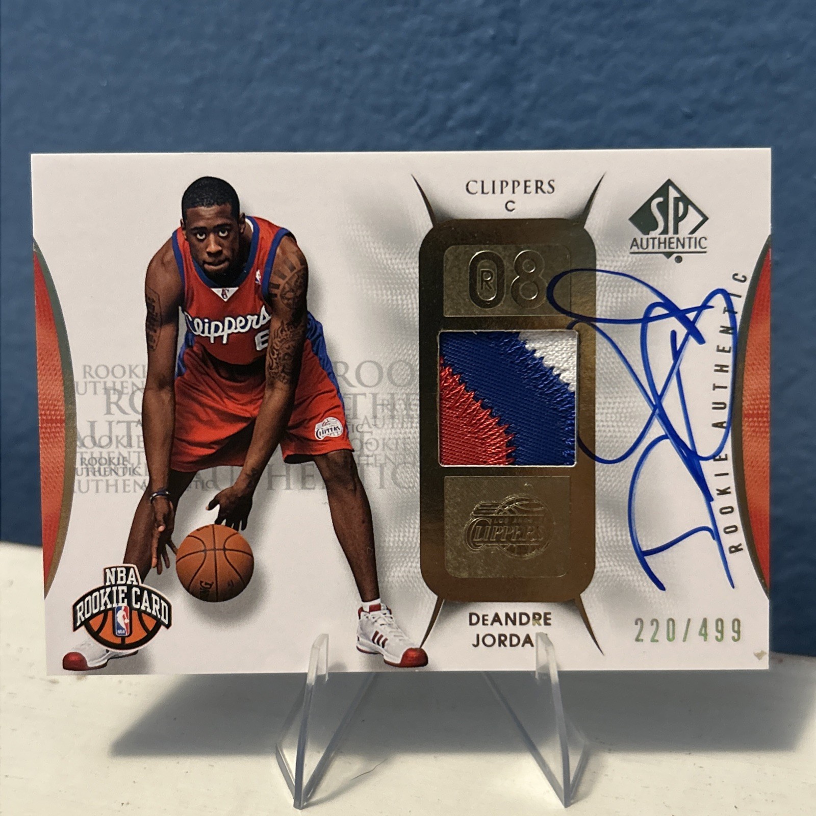 2008-09 SP Authentic DeAndre Jordan Rookie RC Auto #/499 Clippers SICK PATCH