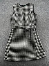 Lauren Ralph Lauren 14 Houndstooth Wool Blend Dress Classic Belted