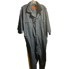 GCA Vintage Matson Coveralls Mens 4XL Industrial Cotton Full Zip Navy Blue 42x32