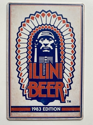 #ad Illinois University Fighting Illini Beer Sign Retro 1983 Great Lakes Brewing $19.79
