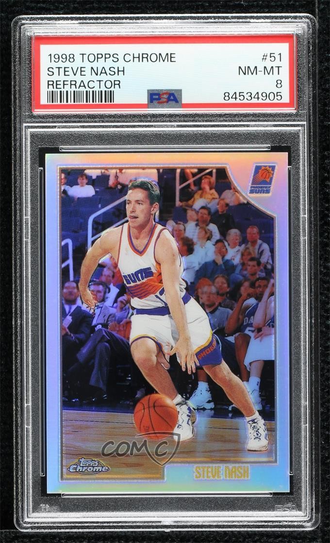 1998-99 Topps Chrome Refractor Steve Nash #51 PSA 8 HOF 0pz4