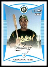Gregorio Petit 2008 Bowman #BP9 Athletics MLB READ FREE SHIPPING AutographDen