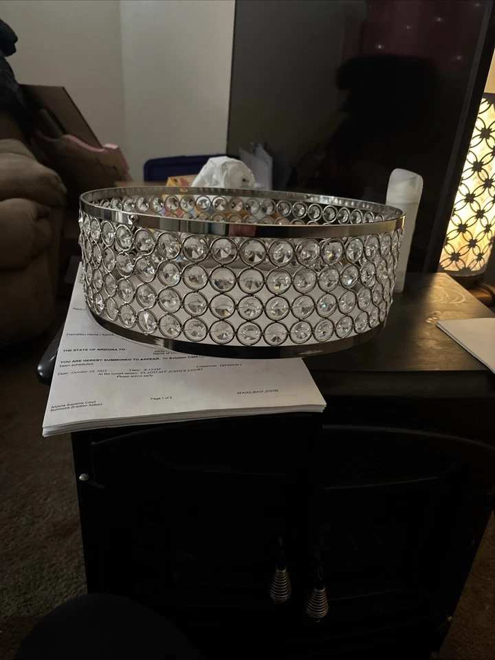 Home Decorators 52” LED Ceiling Fan Crystal Drum Shade w/ Remote Brushed Nickel - Image 2 of 3