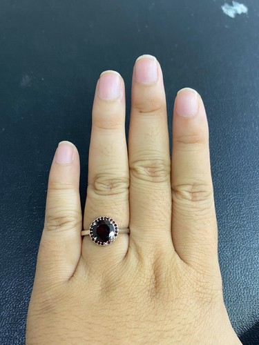 NATURAL GARNET 8 MM GARNET DIAMOND CUT STERLING SILVER 925 RING EARRING PENDENTS - 第 12/14 張圖片