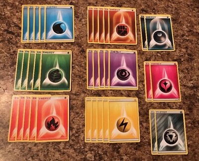 Pokémon Card lot 36 Energy Cards Psychic Fire Water Electric 