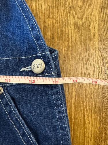 Key Overalls Boys Size 5 Youth Blue Denim Bib Carpenter Wide Leg Farmer Costume - Picture 15 of 17