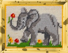 DIY Needlepoint/Tapestry Kit "Elephant" 5.9"x7.9", Bambini