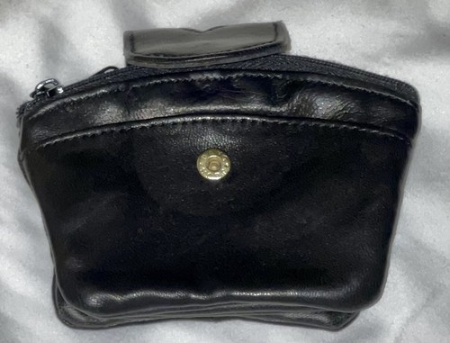 Vintage Jeun Bang schwarz Leder Geldbörse Kleingeld 4 separate Fächer 3 x 5 - Bild 2 von 7