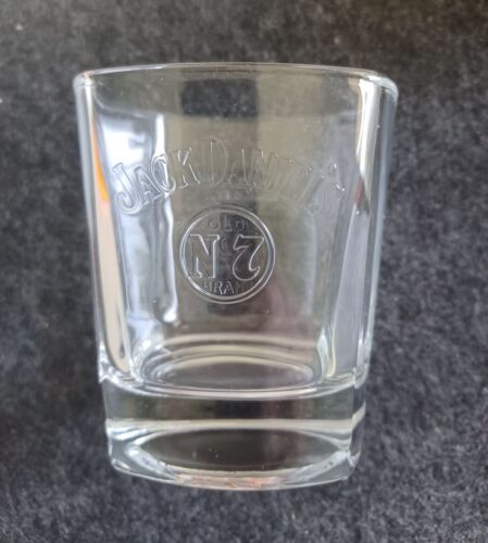 Jack Daniels Old No 7 Tennessee Whiskey Square Glass Lowball Rocks Heavy