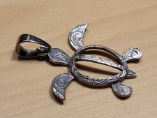 Turtle Pendant Charm 925 Silver 1"