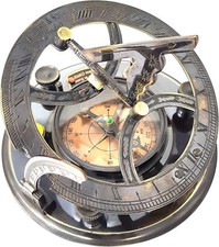 5 inches Large Sundial Compass in Rosewood Case Top Grade Vintage gift item