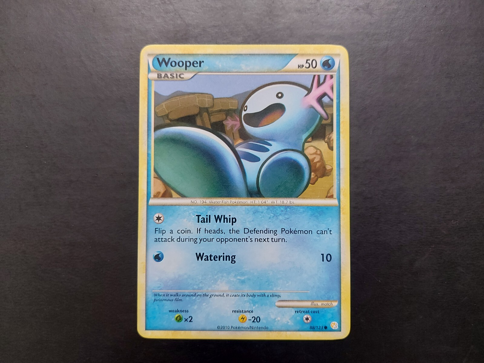 Pokemon - Wooper 88/123 Common Heart Gold Soul Silver Base Set