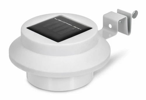 WHITE/BLACK LED SOLAR POWER GARDEN SOLAR LIGHTS GUTTER  WALL OUTDOOR LIGHTING - Picture 2 of 5