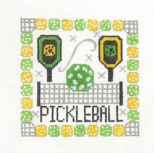 Danji /CH Designs Pickleball Theme Square Handpainted HP Needlepoint Canvas