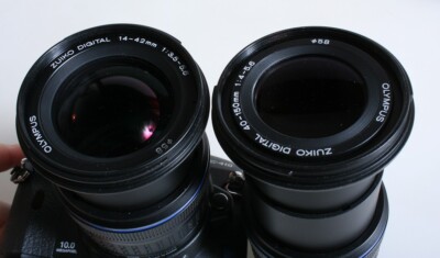Pack Olympus E-410 Noir Avec Double Objectif 14-42mm & 40-150mm + Sacoche