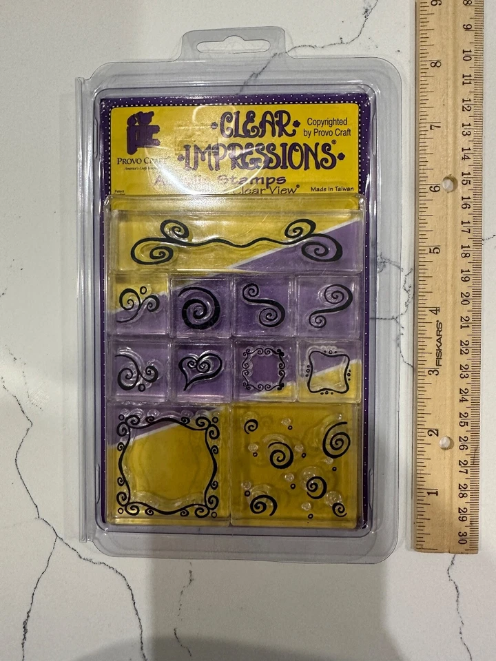 Provo Craft 11 Clear Impressions Acrylic Stamps with a Clear View Scrapbooking - Image 3 of 4