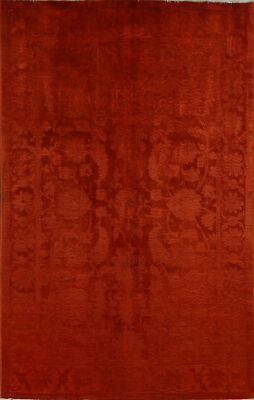 Vegetable Dye Carved Traditional Chobi-Peshawar Handmade Rug 6x9 ft Room Carpet''