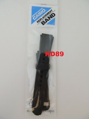 Casio Uhrenarmband Echt Kautschuk 10134116 18/22,5 mm Schwarz 2-teilig