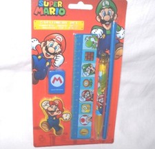 Super Mario Schreibset 5 - teilig    NEU,OVP,Lizenzware,Rarit&auml;t