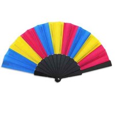 Pansexual Small Hand Fans LGBTQ Fans Pan Pride Rainbow Parade Folding Fans