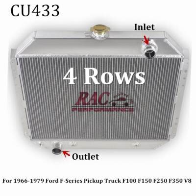 Aluminum 3-Row Core Radiator For 68-79 Ford F-Series & 78-79 Bronco V8 - High Performance Cooling Upgrade