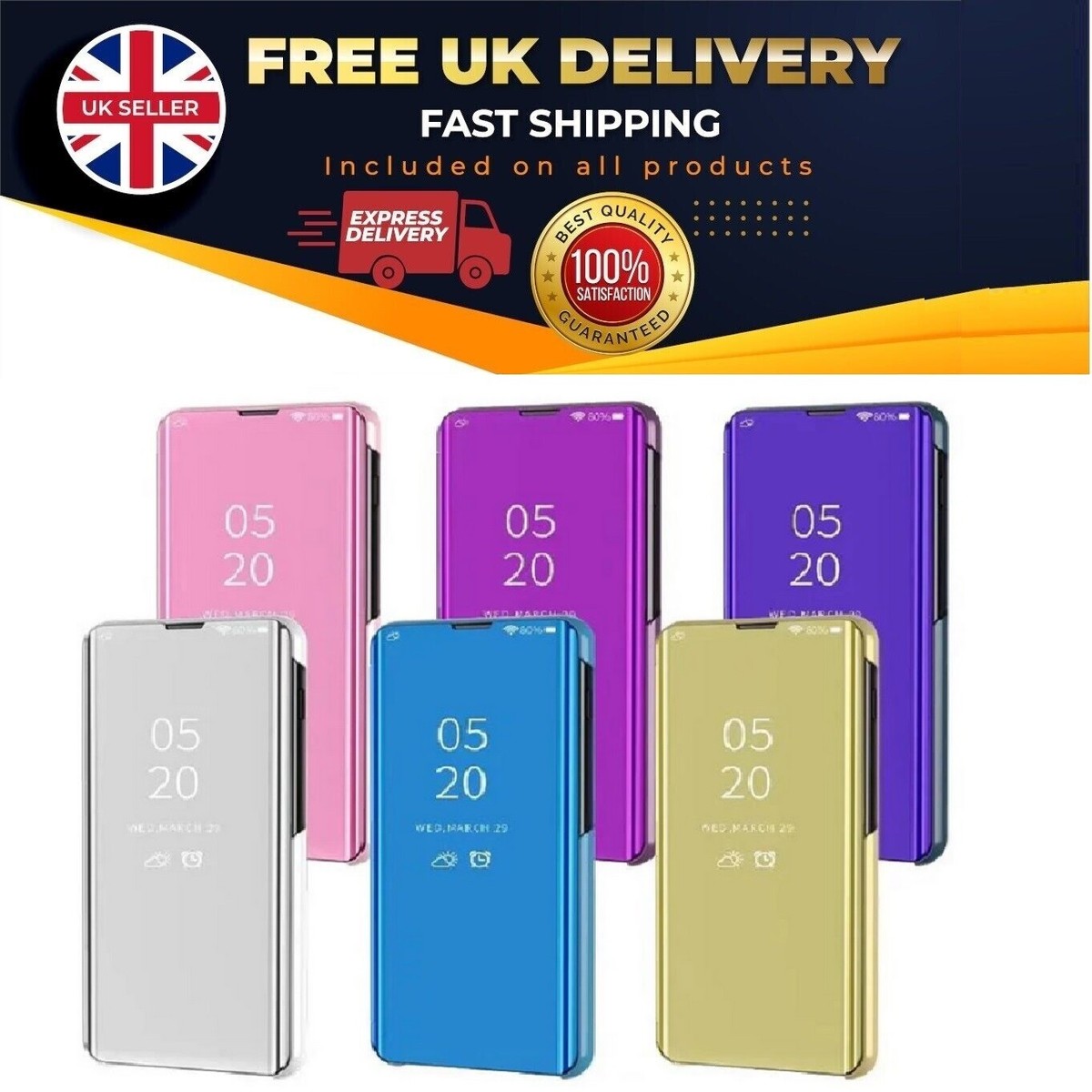 Smart View Mirror Flip Stand Case Cover For Samsung Galaxy A26 A36