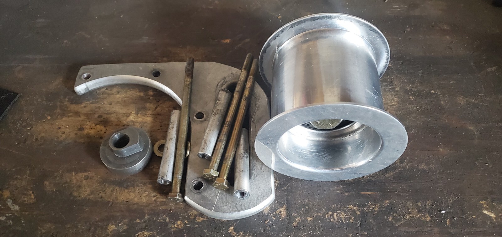 BLOWER SUPERCHARGER 3"WIDE IDLER PULLEY & BRACKET BBC eBay