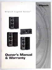 KLIPSCH Legend Series Owners Manual & Warrant...