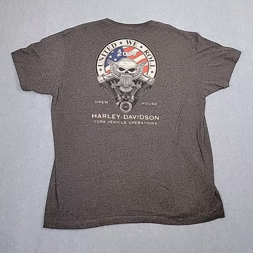 Harley Davidson T Shirt Mens XL Gray United We Roll Pennsylvania Motorcycle Bike