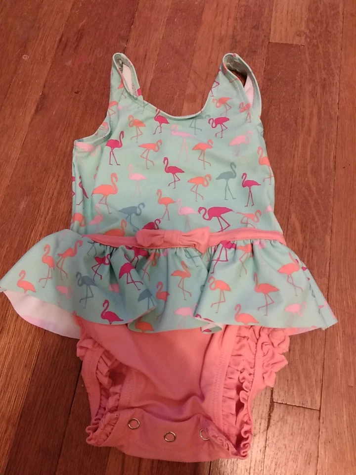 Süßer Flamingo Rüschen Hintern Größe 12-18m Baby Badeanzug