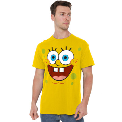Cotton Soul Spongebob Goofy Smallile Face Unisex Erwachsene T-Shirt, gelb