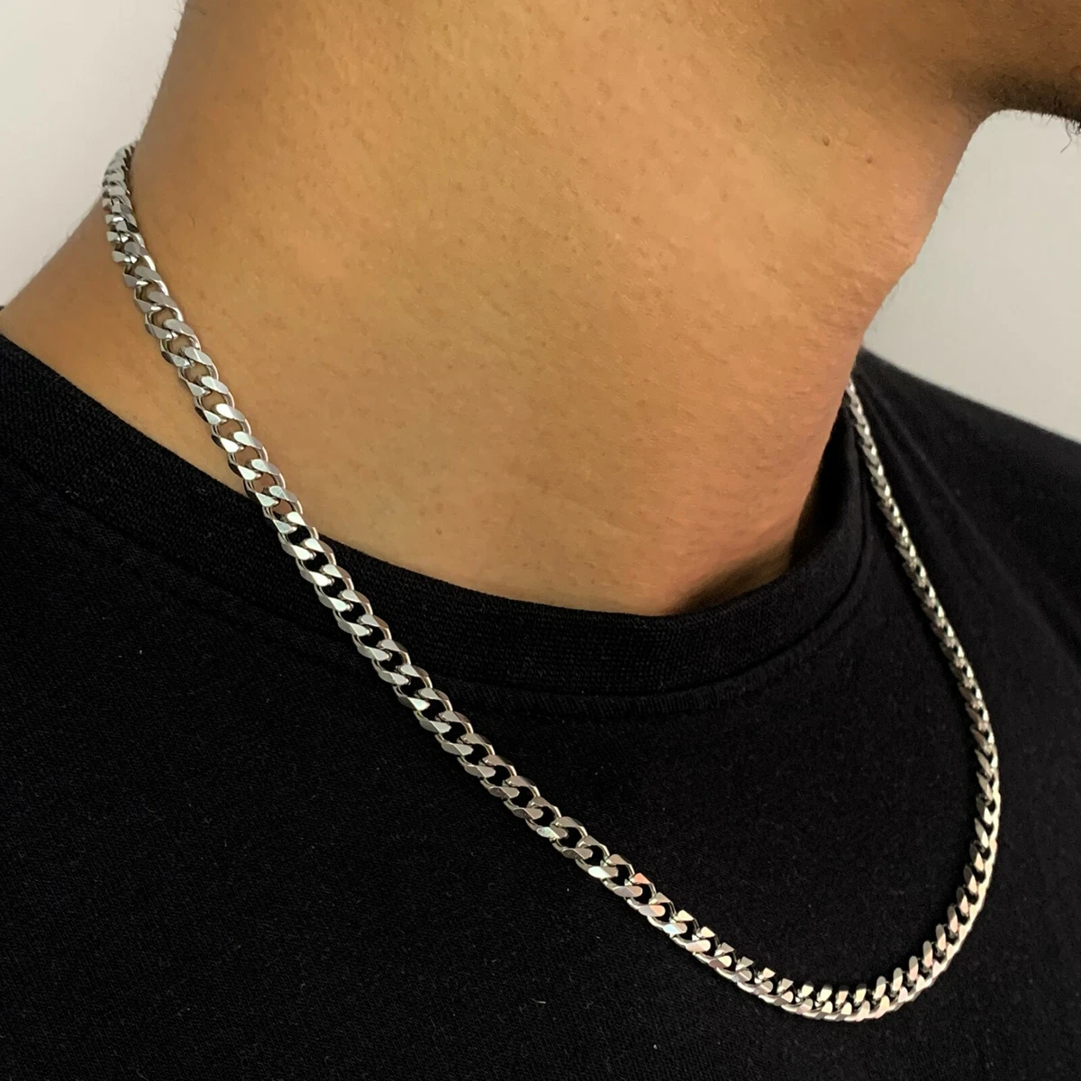 18k white gold cuban link chain deals