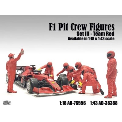 American Diorama 76556 Pit Crew Set III Team rot F1 Mechaniker 1:18 limitiert 1/