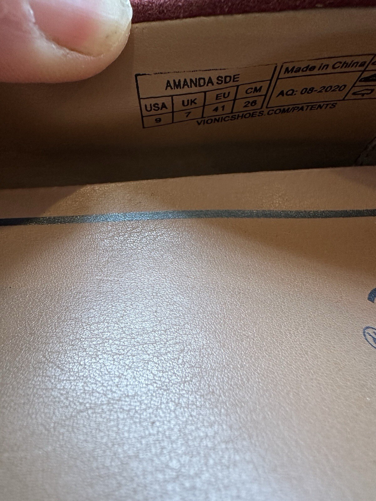 Suede Vionic Red Flats Size 9 EUC - image 4