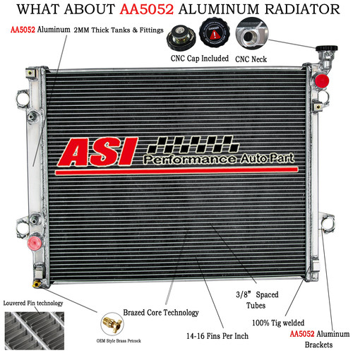 4 Row Aluminum Radiator For 2005-2015 2010 Toyota Tacoma 2.7L L4 4.0L ...