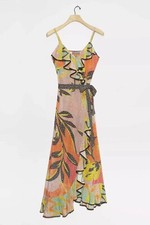 NWT ANTHROPOLOGIE KATHRYN WRAP MAXI DRESS by BHANUNI 0