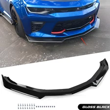 Fits For 16-22 Chevy Camaro 1LE Style Gloss Black Front Bumper Lip Splitter ABS
