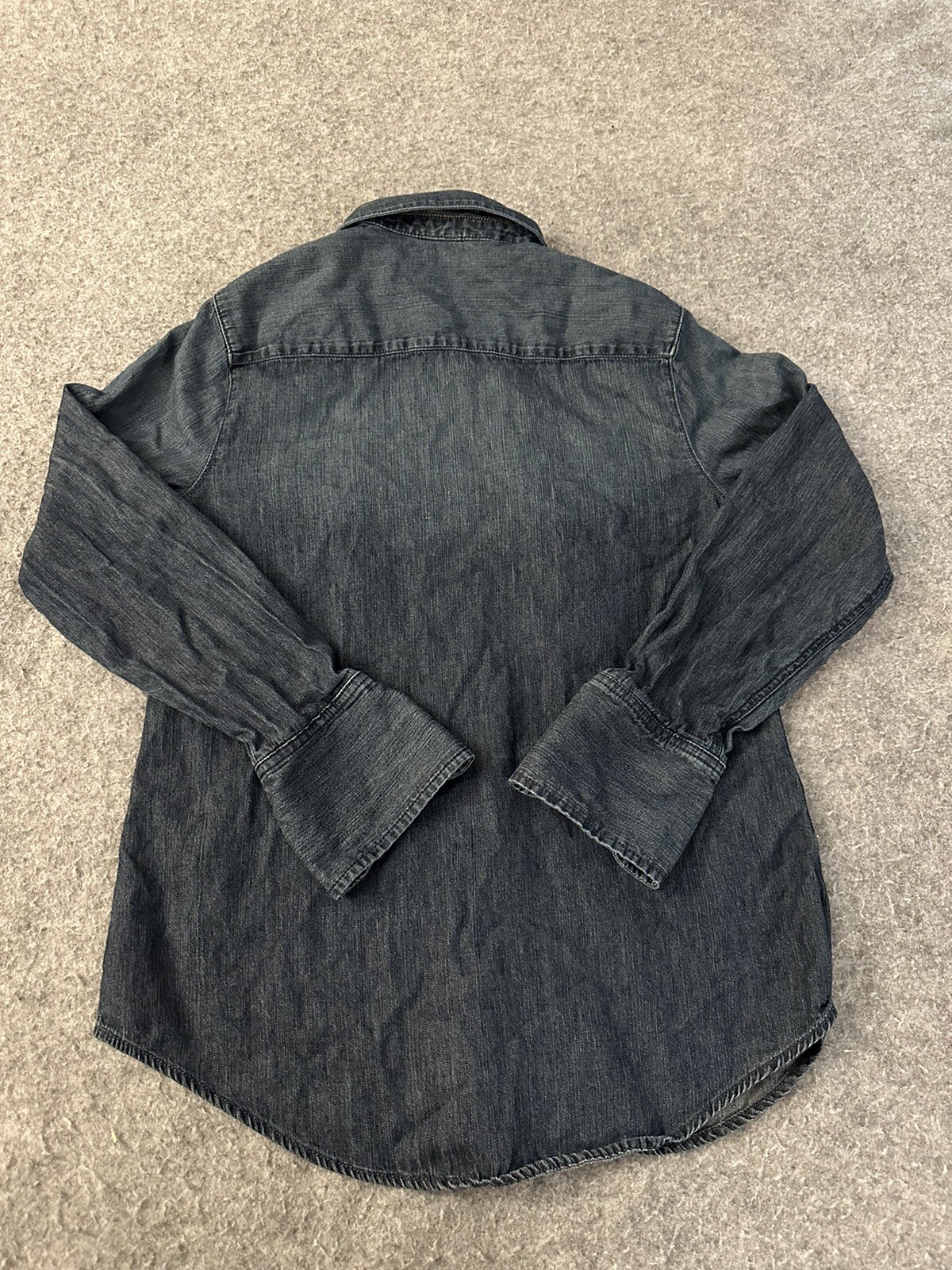 Lands End Jean Shirt Women Size 10 Long Sleeve Collared