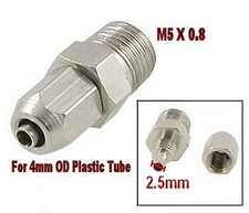 Pneumatic Quick Connector Fitting 2.5 ID 4mm OD Tube to Metric M5X0.75 M5 Male