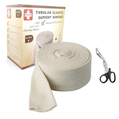 Premium Elastic Tubular Medical Bandage - Size D Stockinette 3.0 inches x 33 ...
