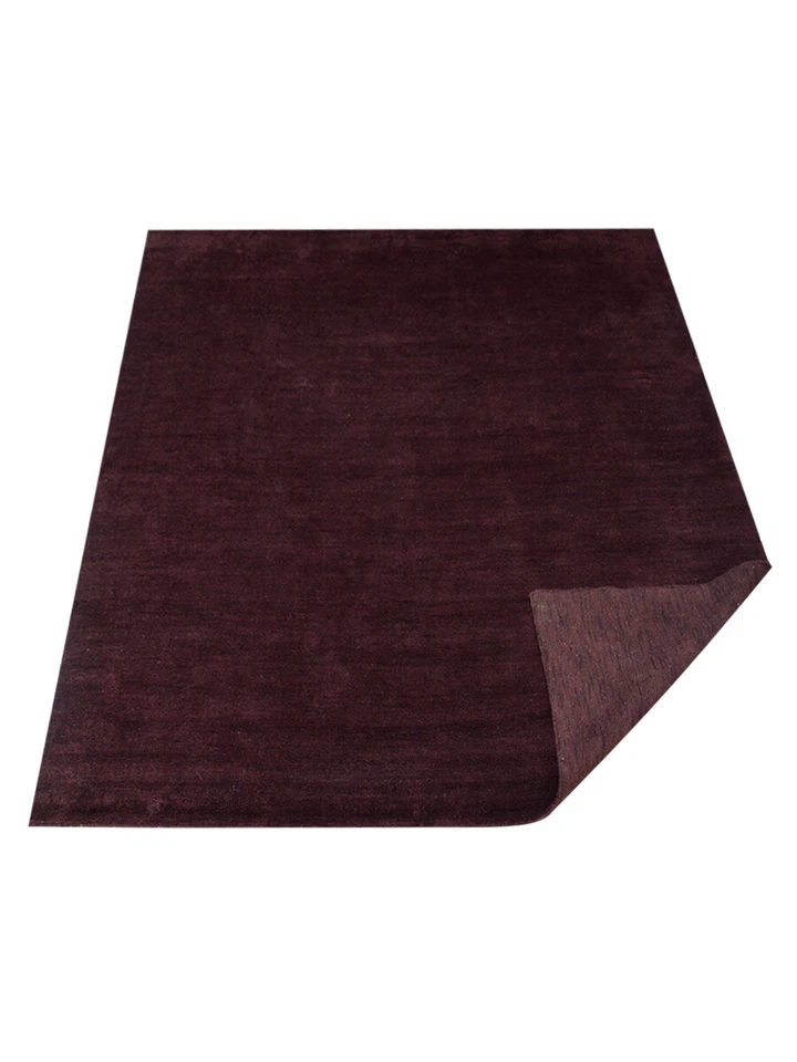 Alfombra ecológica de mezcla de seda con telar anudado a mano marrón liso BBH Homes BBLSM111 Foto 3 de 4