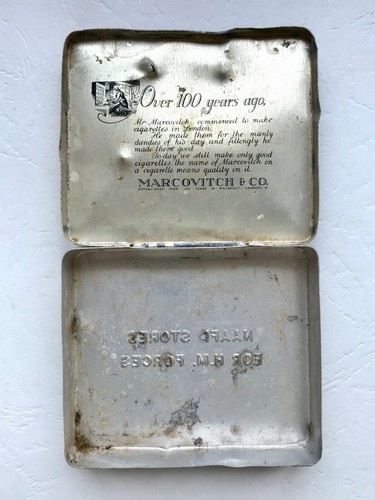 Vintage Marcovitch Black White Cigarette Tin WW11 Tobacco Box for H M Forces - Picture 5 of 24