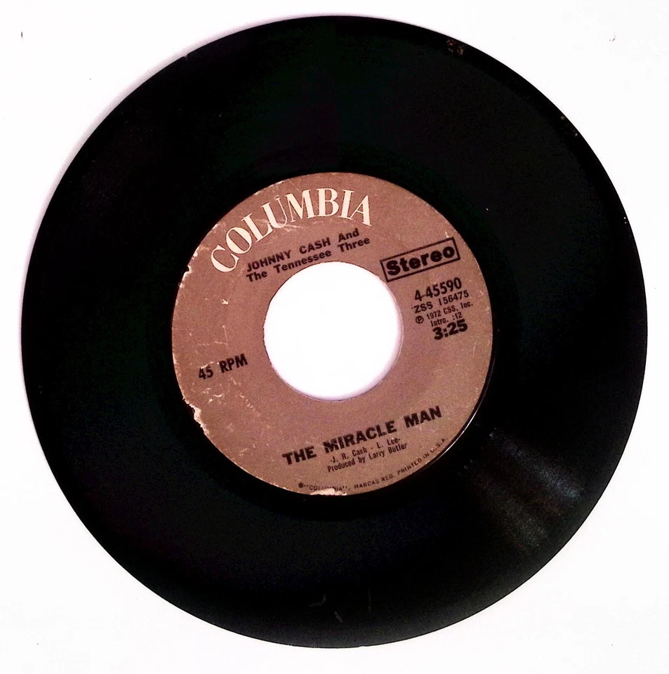 JOHNNY CASH THE MIRACLE MAN/KATE COLUMBIA RECORDS VINYL 45 70-61 - Image 2 of 3