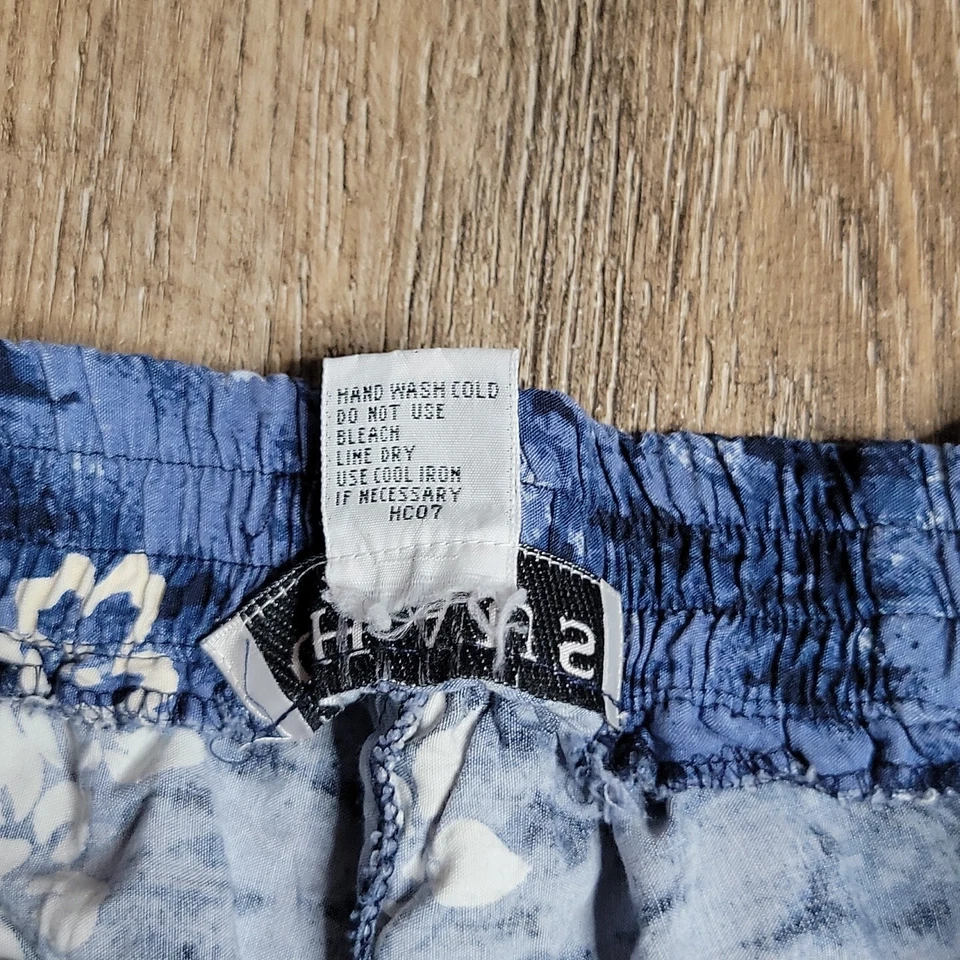 Chaus Sport Pull On Hawaiian Pants ~ Sz S ~ Blue ~ High Rise ~ 26" Inseam Foto 4 de 4