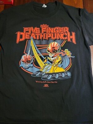 Five Finger Death Punch - Vintage T-Shirt ''Wrecking Sh#t'' Since Day One''  Large